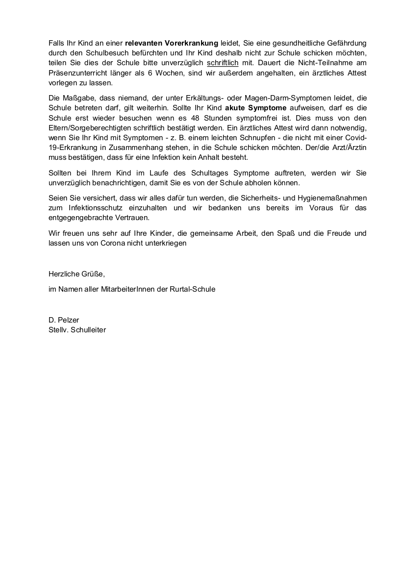 1. Elternbrief Schuljahr 2020-21 S2