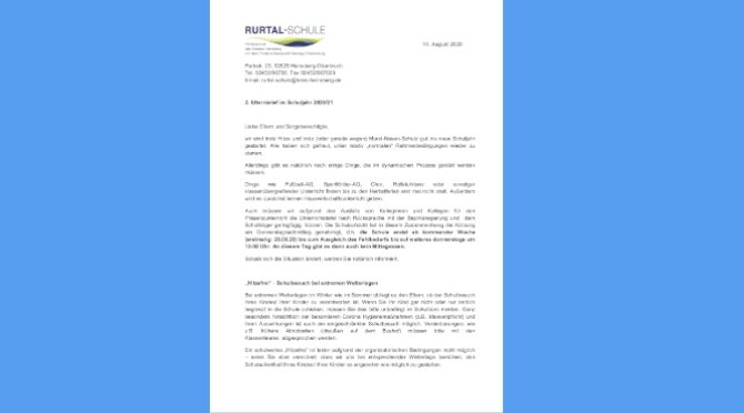 2. Elternmitteilung vorschau