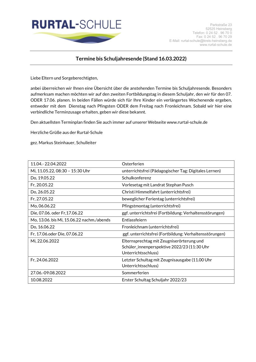 Elternbrief 220316